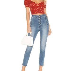 J Brand Natasha Sky High Sailor Cropped Skinny Jeans Women's Sz 26